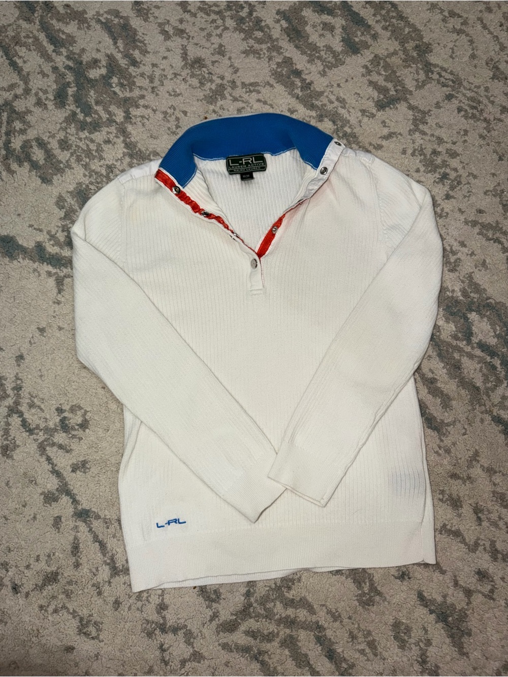 Vintage Ralph Lauren Active Rib Knit Henley Sweater Medium - Picture 4 of 4